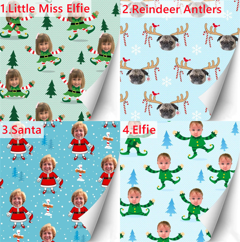 Personalized Christmas Photo Gift Wrapping Paper