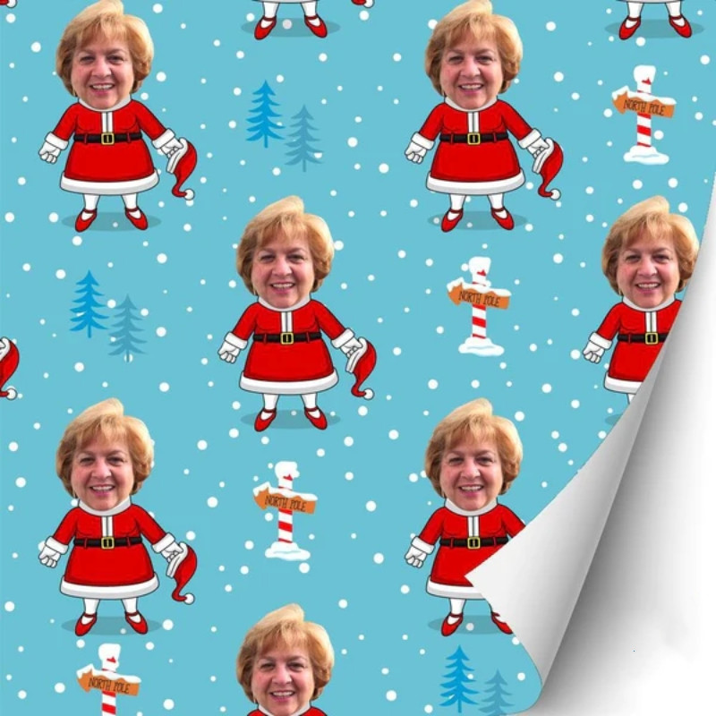 Personalized Christmas Photo Gift Wrapping Paper