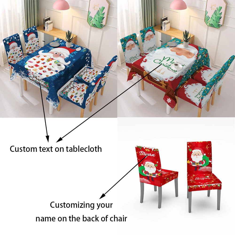 Waterproof Christmas Tablecloth And Chair Cover
