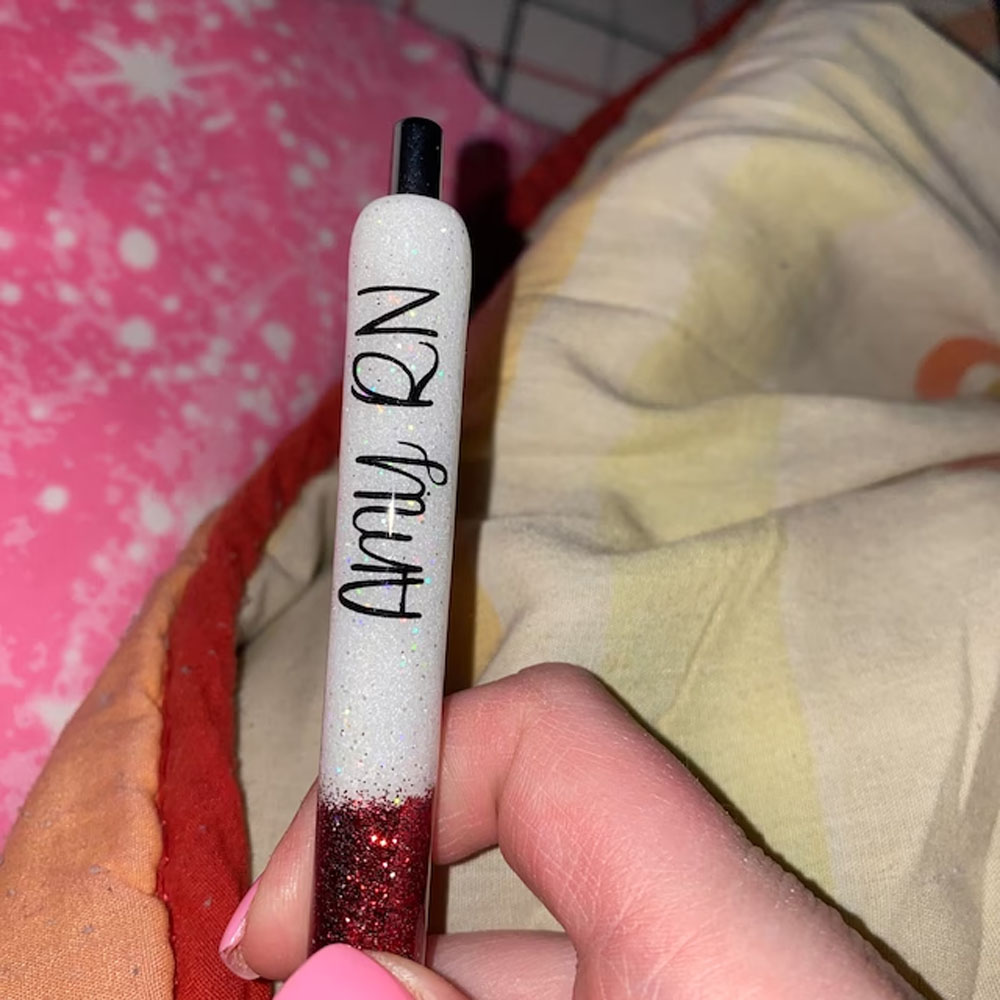 Custom Nurse Syringe Needle Glitter Gel Pen, Custom Pen, Nurse Gift