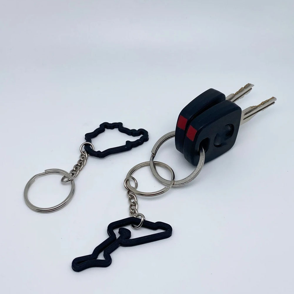 (Set of 2pcs)Custom Race Circuit Layout Keyring Accessories, F1 Moto GP All Available, Race Lover Gift