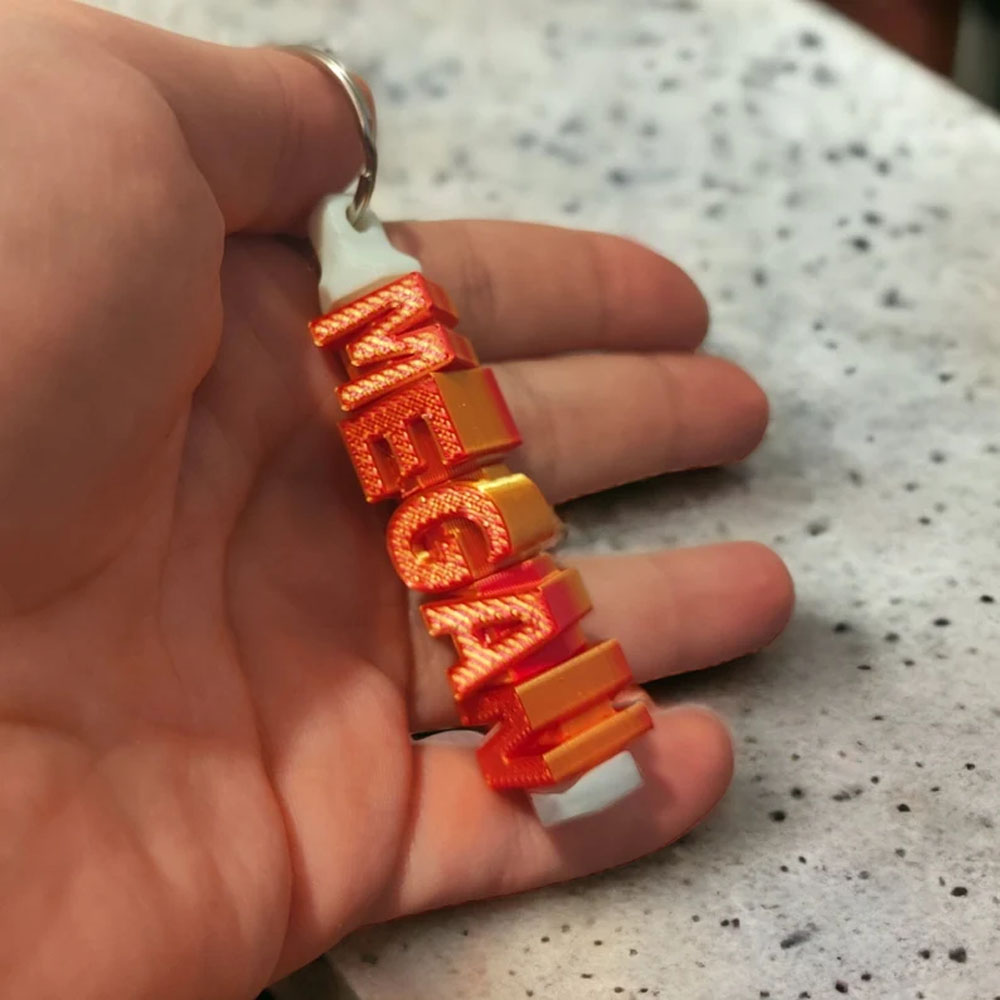 Personalized Fidget Spinner Keychain, Custom Name Keychain, Anxiety Relief Desk Toy
