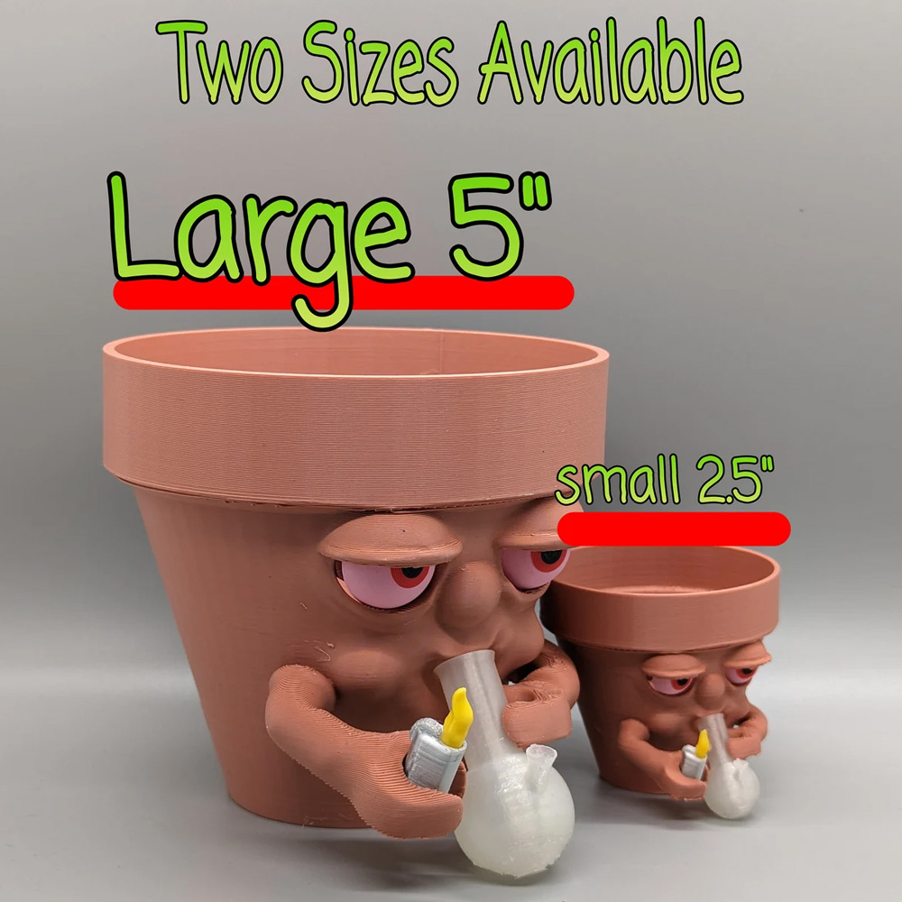 Pot Planter for Succulents or Houseplants Ripping a Bong, Multiple Color Options, 2.5" and 5" Sizes Available