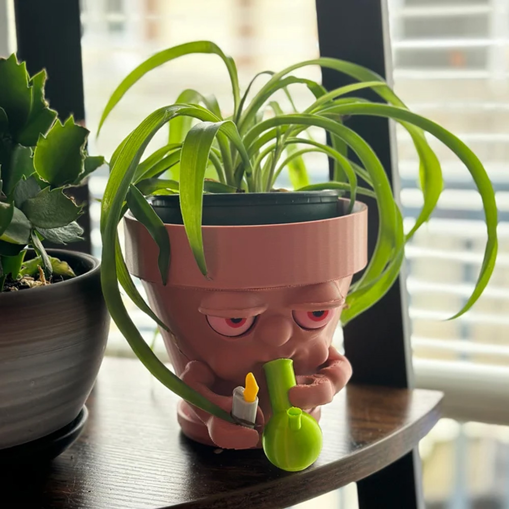 Pot Planter for Succulents or Houseplants Ripping a Bong, Multiple Color Options, 2.5" and 5" Sizes Available