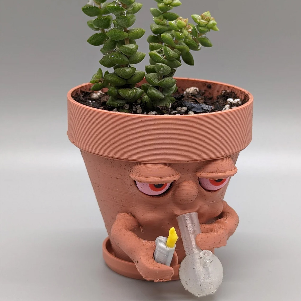 Pot Planter for Succulents or Houseplants Ripping a Bong, Multiple Color Options, 2.5" and 5" Sizes Available