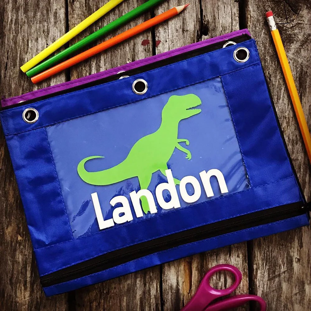 Personalized Name Pencil Pouch for 3 Ring Binder, Big Capacity, 3 Ring Binder Pencil Pouch with 3 Reinforced Grommets, School Supplies, Back to School