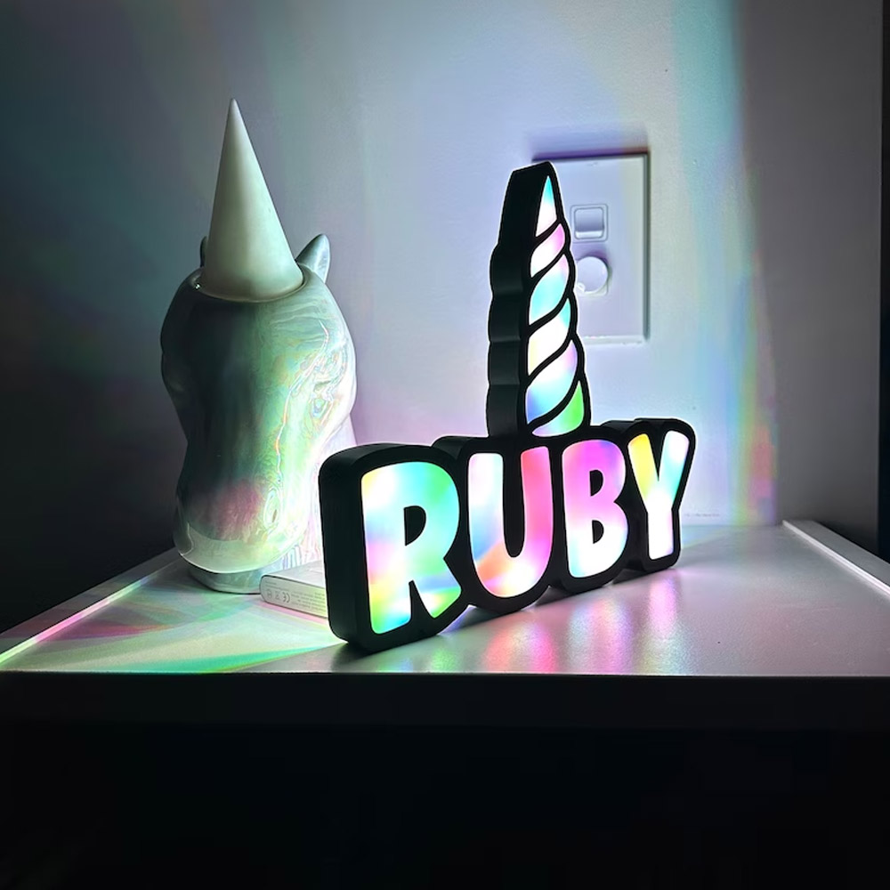 Personalized Unicorn LED 3D Name Sign Lamp, Kids Room Decor, Gifts for Kids Room