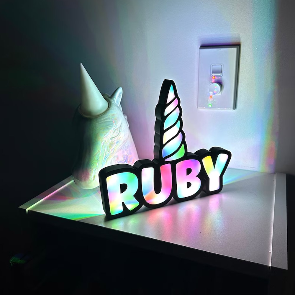 Personalized Unicorn LED 3D Name Sign Lamp, Kids Room Decor, Gifts for Kids Room
