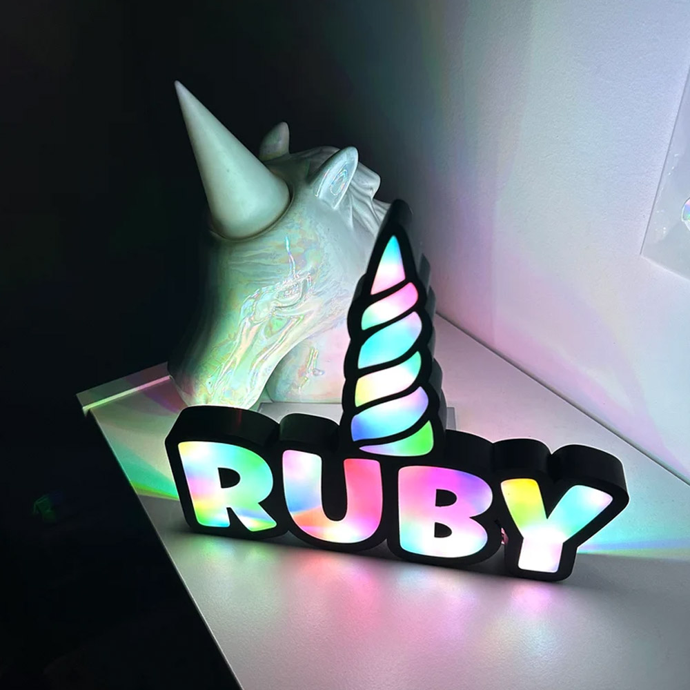Personalized Unicorn LED 3D Name Sign Lamp, Kids Room Decor, Gifts for Kids Room