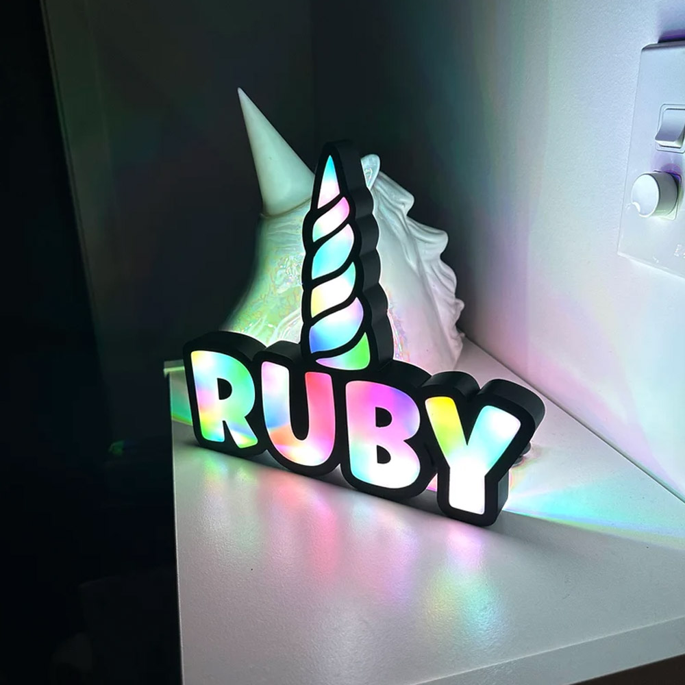 Personalized Unicorn LED 3D Name Sign Lamp, Kids Room Decor, Gifts for Kids Room